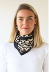 ANIMAL PRINT SCARF - blk tan